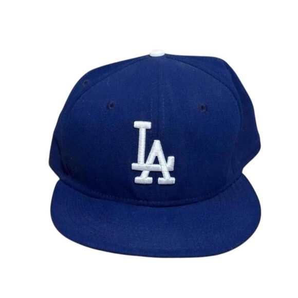 New Era Dodgers 59FIFTY Fitted Hat Blue Size 7 1/4 - Picture 1 of 5